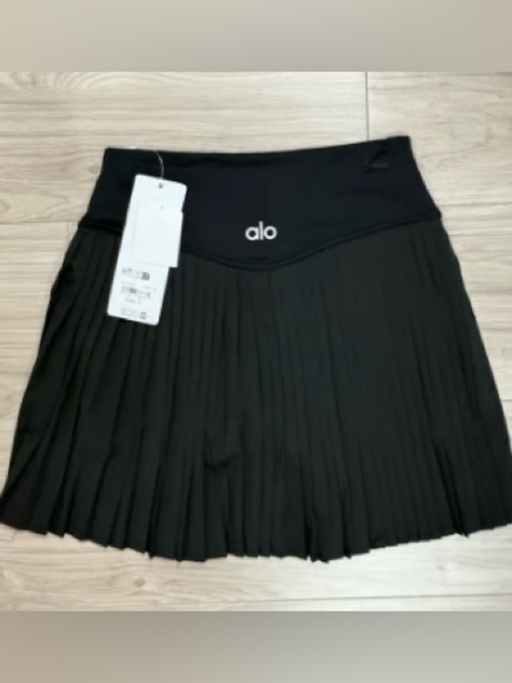 ALO Yoga Black Pleated Mini Skirt